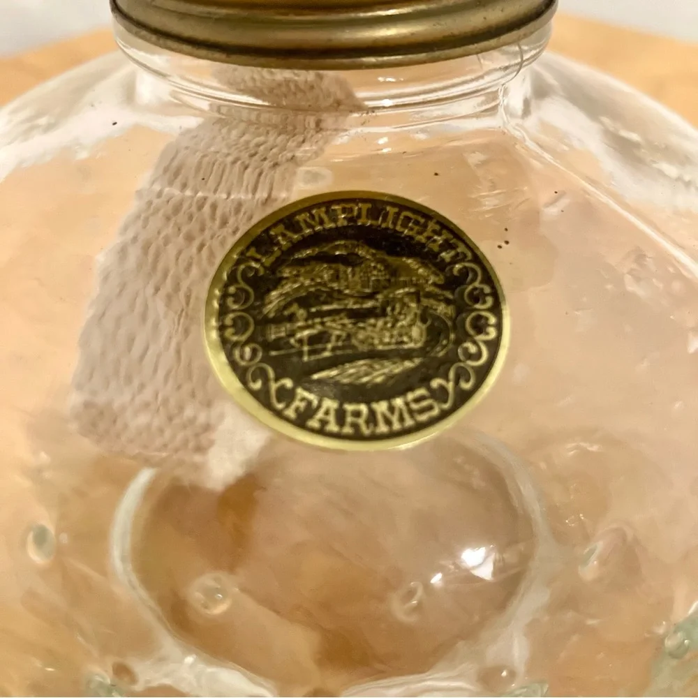 Vintage Lamplight Farms Glass Lamp Hurricane Chimney Wick Paraffin Wales Unused
